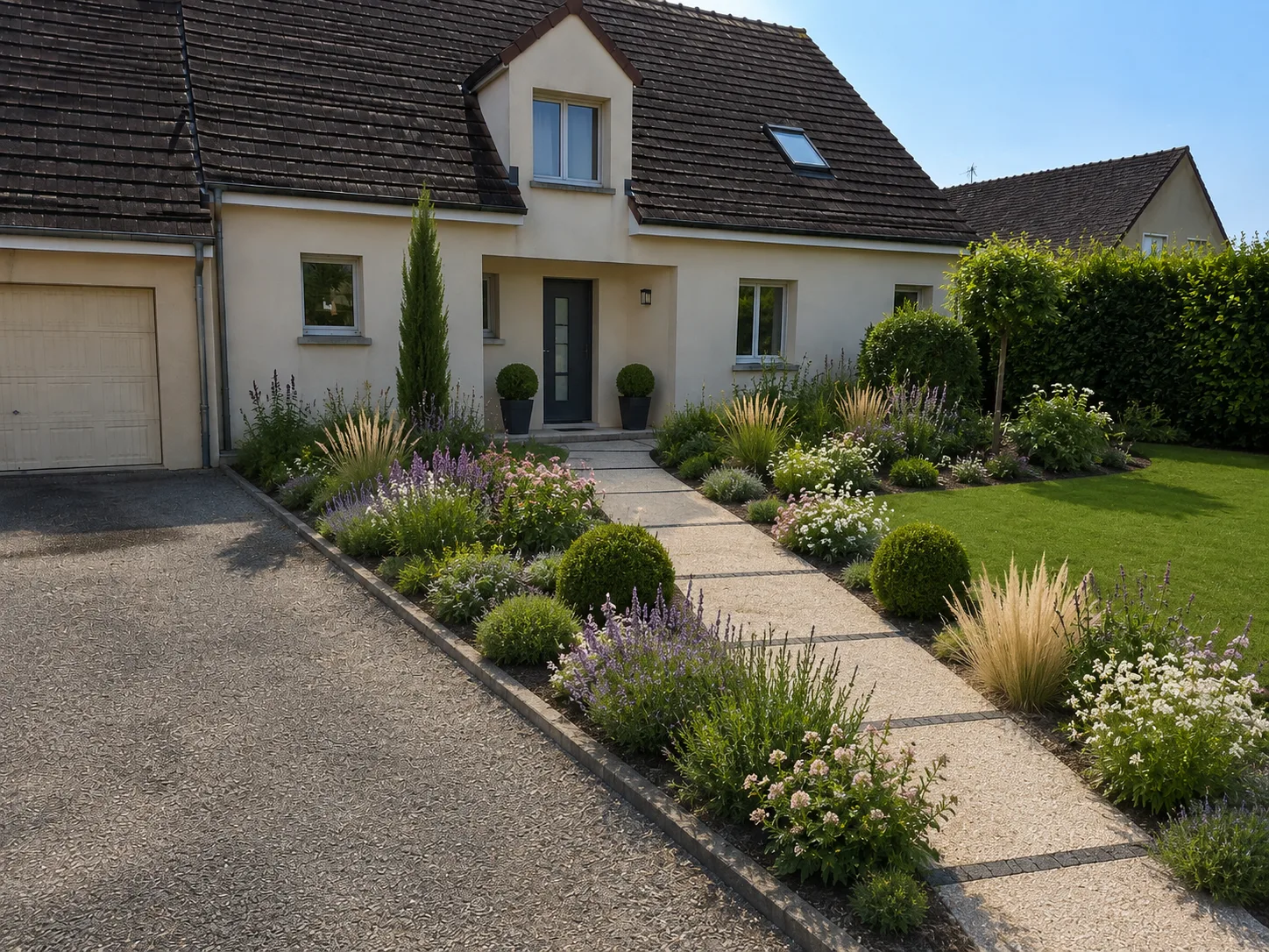 Entrée végétalisée après travaux
