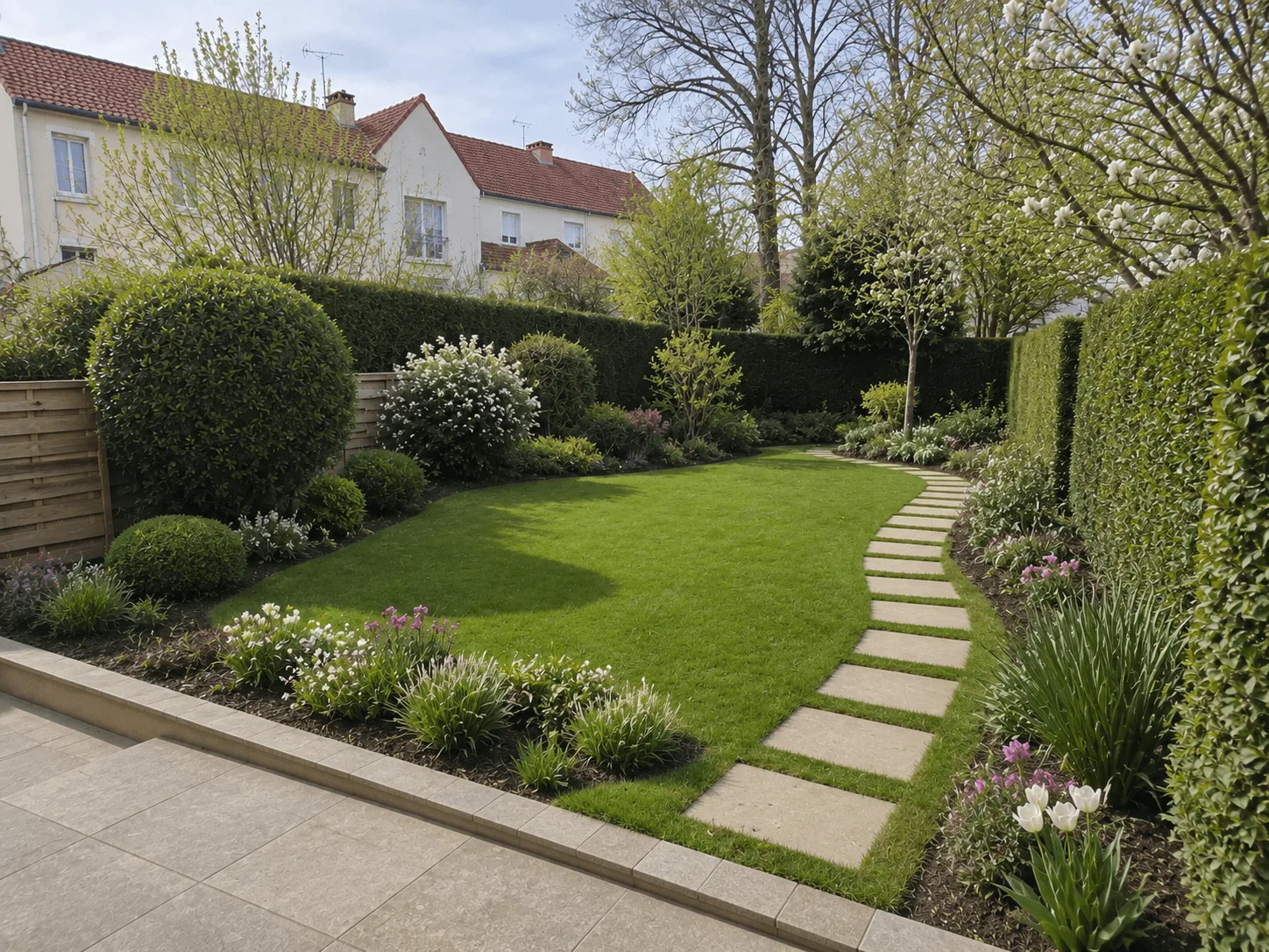 Un jardin familial repensé après travaux